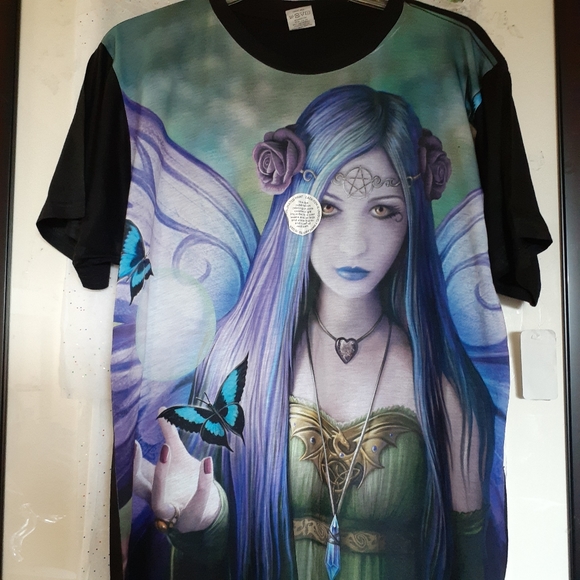 MYSTIC Woman Graphic TShirt Hand Printed Celtic - Picture 2 of 8